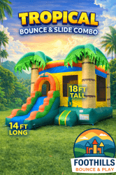 🌴 Tropical Bounce House w/ Slide