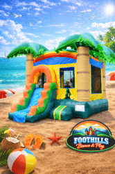 🌴 Tropical Bounce House w/ Slide (DRY)